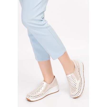 820 Z Bej Hakiki Deri Comfort Ayakkabı