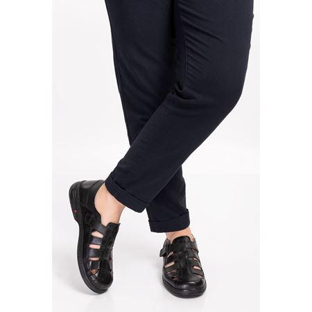 113 Siyah Diyabetik Hakiki Deri Comfort Yazlık Ayakkabı