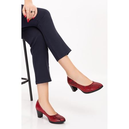 437 Kırmızı Yılan Hakiki Deri Comfort