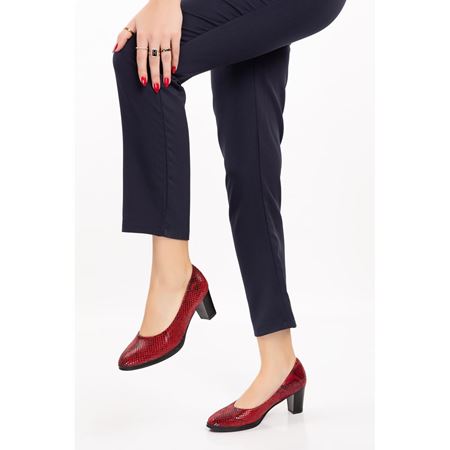 437 Kırmızı Yılan Hakiki Deri Comfort