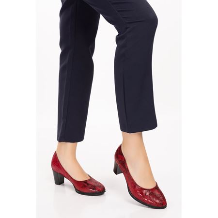 437 Kırmızı Yılan Hakiki Deri Comfort