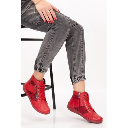 3698-12 KIRMIZI HAKİKİ DERİ COMFORT BOT