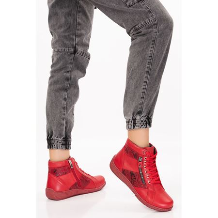 3698-12 KIRMIZI HAKİKİ DERİ COMFORT BOT