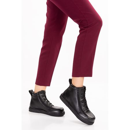 Frency Siyah Deer Hakiki Deri Çift Fermuarlı 