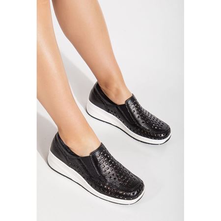 820 Z Siyah Hakiki Deri Comfort Ortopedik Ayakkabı