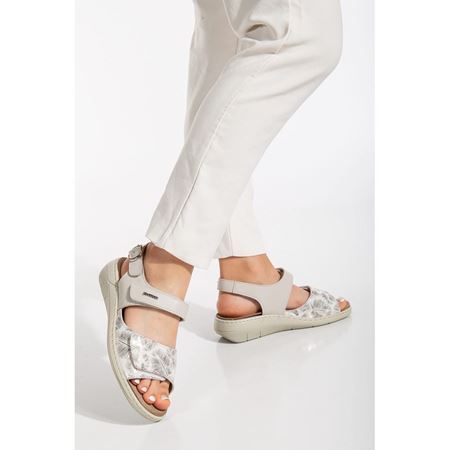 2826 BEJ KOMBİ Halluks Valgus Tabanı Çıkabilen Ortopedik Taban Hakiki Deri Sandalet