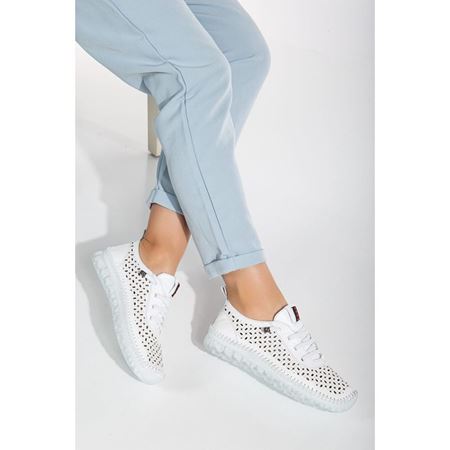 502 Beyaz Hakiki Deri Comfort Ortopedik Kadın Ayakkabı