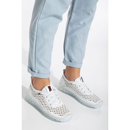 502 Beyaz Hakiki Deri Comfort Ortopedik Kadın Ayakkabı