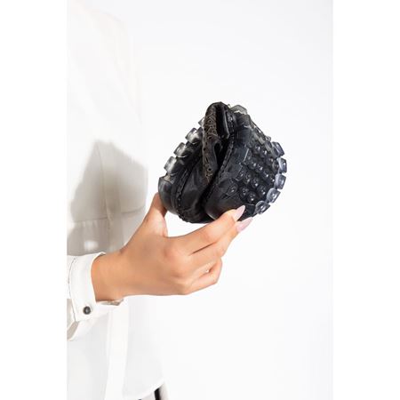 502 Siyah Hakiki Deri Comfort Ortopedik Kadın Ayakkabı