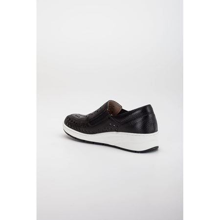 820 Z Siyah Hakiki Deri Comfort Ortopedik Ayakkabı