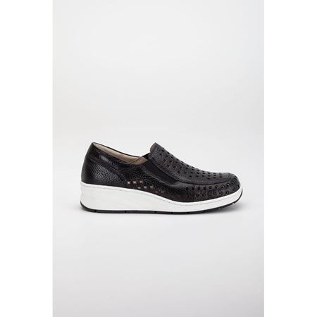 820 Z Siyah Hakiki Deri Comfort Ortopedik Ayakkabı