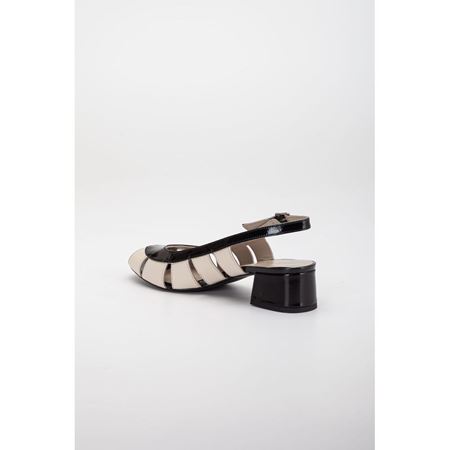 6120 Siyah Bej Hakiki Deri Kadın Ortopedik Ayakkabı