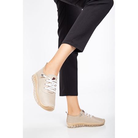 501 BEJ Hakiki Deri Comfort Ortopedik Kadın Ayakkabı