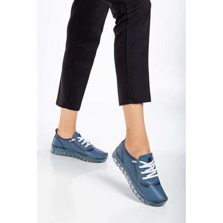 501 KOT MAVİ Hakiki Deri Comfort Ortopedik Kadın Ayakkabı