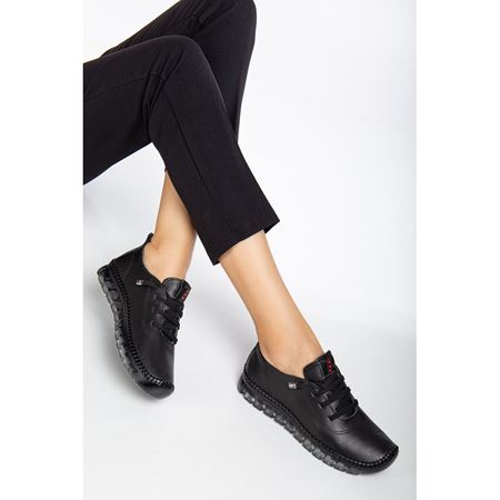 501 SİYAH Hakiki Deri Comfort Ortopedik Kadın Ayakkabı