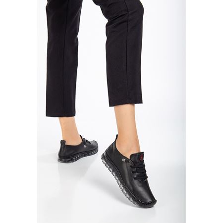 501 SİYAH Hakiki Deri Comfort Ortopedik Kadın Ayakkabı