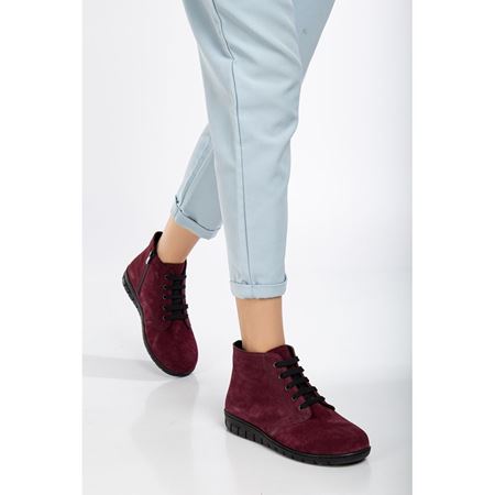 2515 BORDO Hakiki Süet Deri Comfort Bot