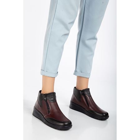 860 BORDO KAHVE Hakiki Deri Bot