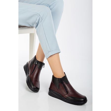 860 BORDO KAHVE Hakiki Deri Bot