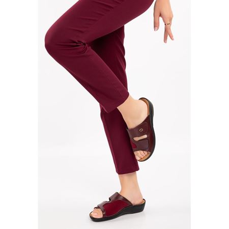 802 BORDO Halluks Valgus Bunyon Kemik Çıkıntısına Özel  İç Tabanı Çıkan Hakiki Deri Ortopedik Terlik