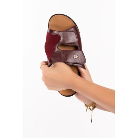 802 BORDO Halluks Valgus Bunyon Kemik Çıkıntısına Özel  İç Tabanı Çıkan Hakiki Deri Ortopedik Terlik