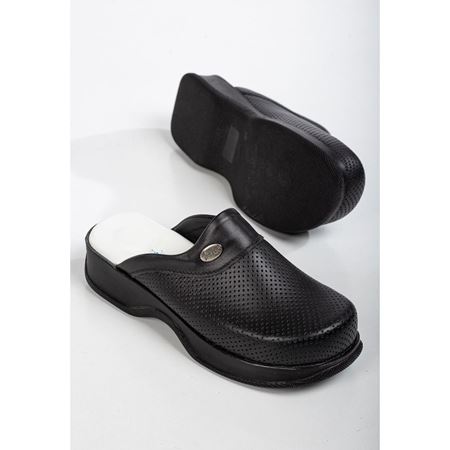 102 SİYAH HAKİKİ DERİ ORTOPEDİK SABO TERLİK