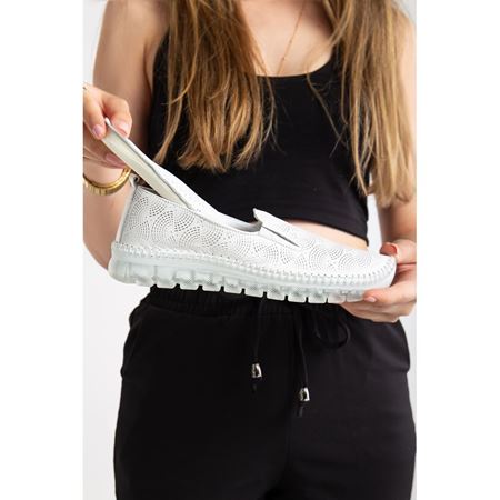 511 Beyaz Hakiki Deri Comfort Ortopedik Kadın Ayakkabı