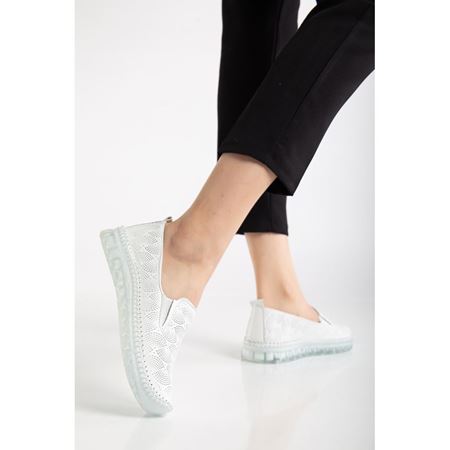 511 Beyaz Hakiki Deri Comfort Ortopedik Kadın Ayakkabı