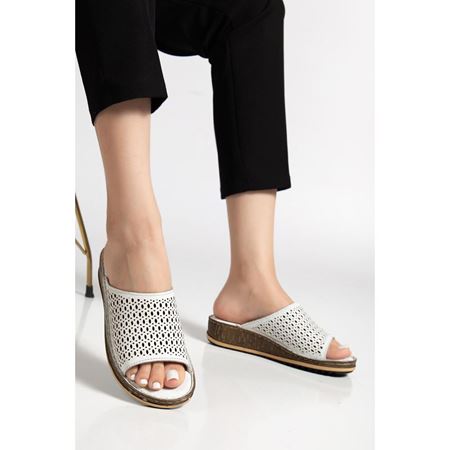 1852 BEYAZ Hakiki Deri Ortopedik Comfort