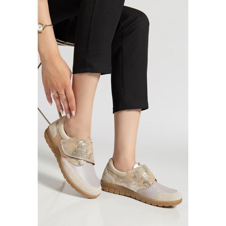 2505 BEJ Hakiki Deri Halluks Valgus Bunyon Kemik Çıkıntısına Uygun Esnek Taban Comfort Ayakkabı