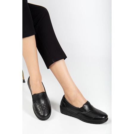 106 Siyah Hakiki Deri Ortopedik Topuk Dikeni Özellikli Comfort