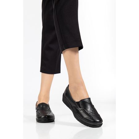 106 Siyah Hakiki Deri Ortopedik Topuk Dikeni Özellikli Comfort