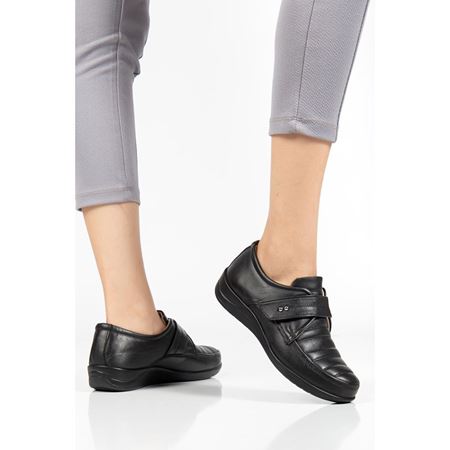 201 Siyah Hakiki Deri Ortopedik Topuk Dikeni Özellikli Comfort