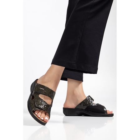 381 KOYU HAKİ ç Tabanı Çıkan Halluks Valgus Bunyon Kemik Çıkıntısına Özel Hakiki Deri Ortopedik Terlik