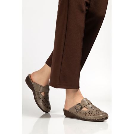 824 KOYU BEJ Hakiki Deri Ortopedik Topuk Dikeni Destekli