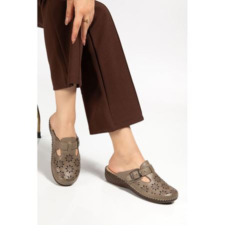 824 KOYU BEJ Hakiki Deri Ortopedik Topuk Dikeni Destekli