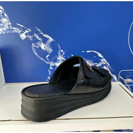 80 SİYAH Hakiki Deri Comfort Ortopedik Terlik