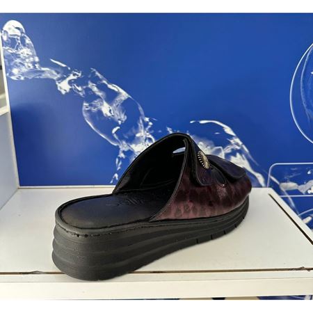 80 BORDO Hakiki Deri Comfort Ortopedik Terlik