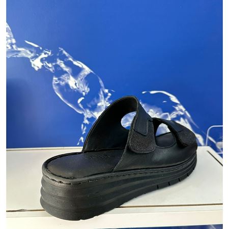 34 SİYAH Hakiki Deri Comfort Ortopedik Terlik