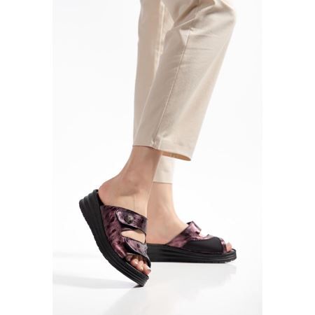 80 BORDO Hakiki Deri Comfort Ortopedik Terlik