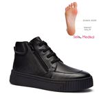 16205 Siyah Deer Hakiki Deri Comfort Bot