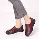 782 Bordo Hakiki Deri Comfort Hafif Taban