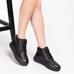 16205 Siyah Deer Hakiki Deri Comfort Bot